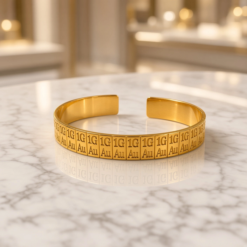 Rebase Cuff — 24K gold wearable bullion — view 3